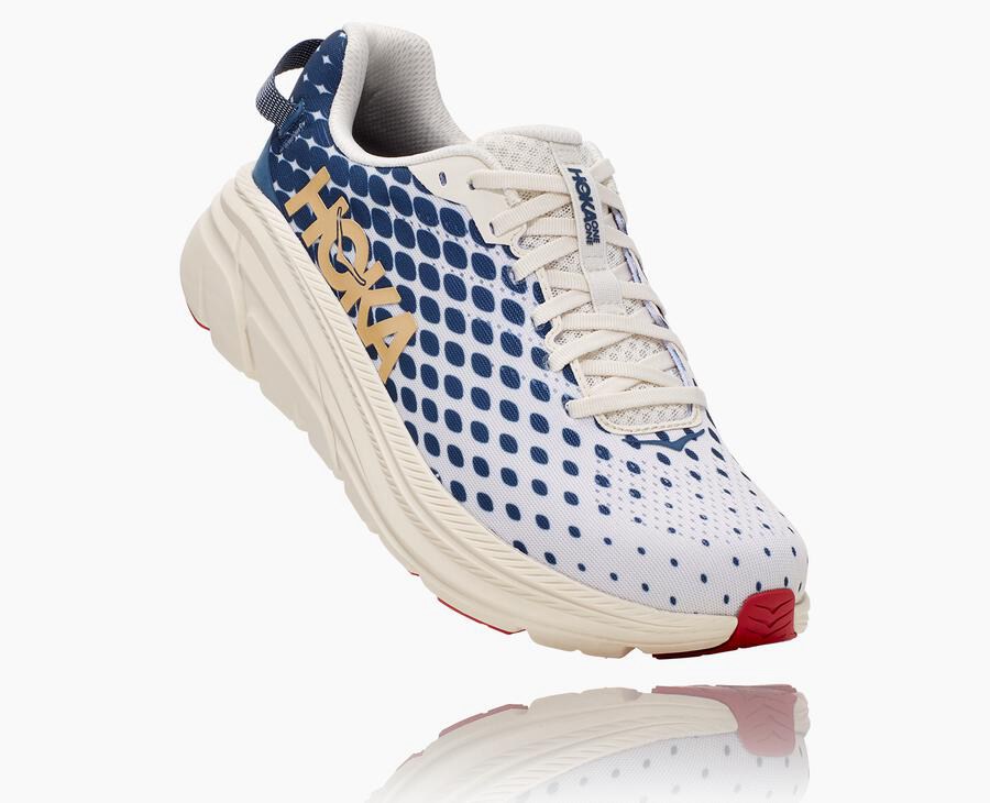 Running Shoes Mens - Hoka One One Rincon 2 - White/Blue - INOHGYV-70